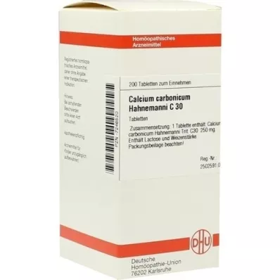 CALCIUM CARBONICUM Hahnemanni C 30 tabletter, 200 kapsler