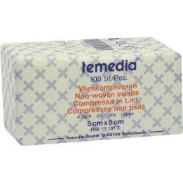 VLIESKOMPRESSEN 5x5 cm usteril firedobbelt, 100 stk