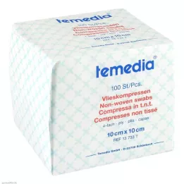 VLIESKOMPRESSEN 10x10 cm usteril firedobbelt, 100 stk