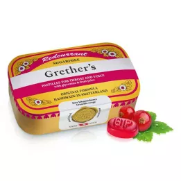 GRETHERS Rødbær+Vitamin C sukkerfri pastiller, 110 g