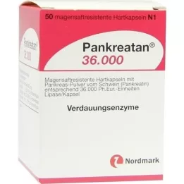 PANKREATAN 36.000 gastro-resistente hårde kapsler, 50 stk