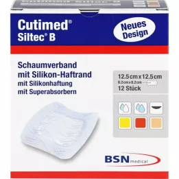 CUTIMED Siltec B skumbandage 12,5x12,5 cm med klæber, 12 stk