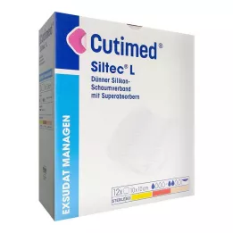 CUTIMED Siltec L skumbandage 10x10 cm tynd, 12 stk