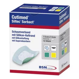 CUTIMED Siltec Sorbact PU-Bandage 7,5x7,5 cm, 12 stk