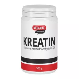 KREATIN MONOHYDRAT 100% Megamax-pulver, 500 g