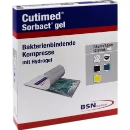 CUTIMED Sorbact gelkompresser 7,5x7,5 cm, 12 stk