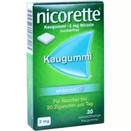NICORETTE Tyggegummi 2 mg hvid mynte, 30 stk