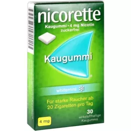 NICORETTE Tyggegummi 4 mg hvid mynte, 30 stk