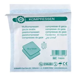 MULLKOMPRESSEN 10x10 cm steril 16x, 35X2 stk