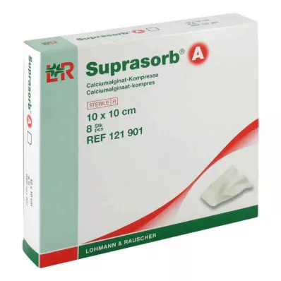 SUPRASORB A Calciumalginatkompres 10x10 cm, 8 stk