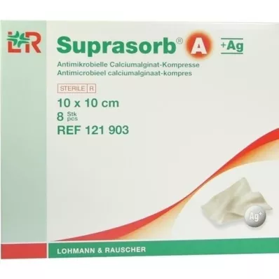 SUPRASORB A+Ag Antimic.Cal.Alginate Compr.10x10 cm, 8 stk