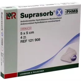 SUPRASORB X+PHMB HydroBalance Sårbandage 5x5 cm, 4 stk