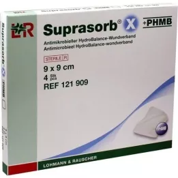 SUPRASORB X+PHMB HydroBalance Sårbandage 9x9 cm, 4 stk