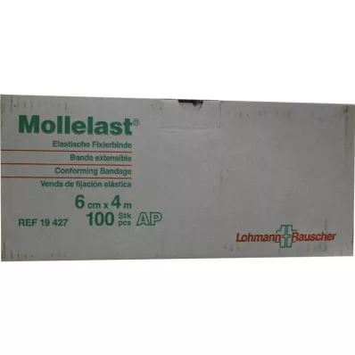 Mollelast 6cmx4m løs hvid, 100 stk
