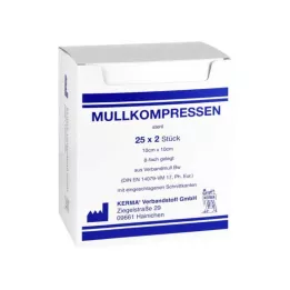 MULLKOMPRESSEN 10x10 cm steril 8x BW, 25X2 stk