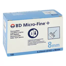 BD Microfine + 8 mm nåle 0,25x8mm, 100 stk