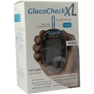 GLUCOCHECK XL Blodsukkermåler sæt mmol/l, 1 stk