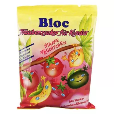 BLOC Dextrose til børn, poser med forskellige smagsvarianter, 75 g