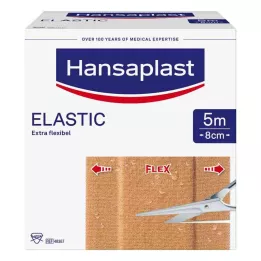 HANSAPLAST Elastiske plastre 8 cmx5 m, 1 stk