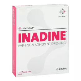INADINE Salve gaze m. PVP Iod. 5x5cm, 25 stk