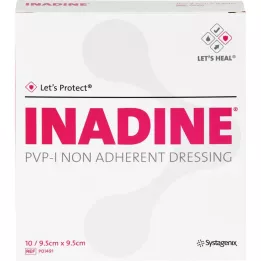 INADINE Salve gaze m. PVP Iod. 9,5x9,5cm, 10 stk