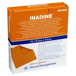 INADINE Salve gaze m. PVP Iod. 9,5x9,5cm, 10 stk