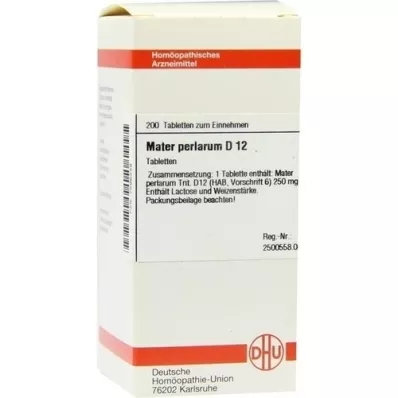 MATER PERLARUM D 12 tabletter, 200 kapsler