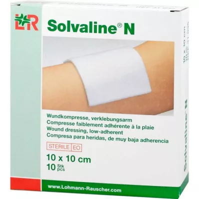 Solvaline N 10x10 cm sterile kompresser, 10 stk