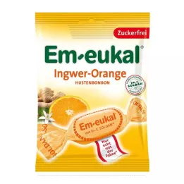 EM-EUKAL Sukkerfri bolsjer med ingefær og appelsin, 75 g