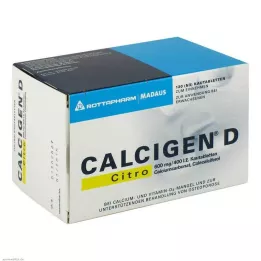CALCIGEN D Citro 600 mg/400 I.E. tyggetabletter, 120 kapsler