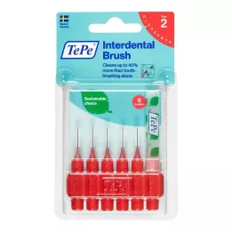 TEPE Interdentalbørste Original 0,5 mm ISO 2 røde, 6 stk