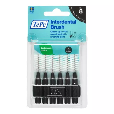 Tepe interdentalbørste 1,5 mm sort, 6 stk