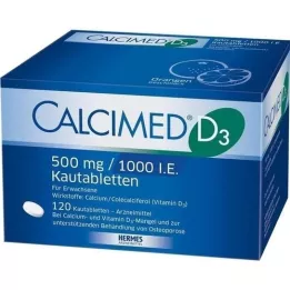 CALCIMED D3 500 mg/1000 I.E. tyggetabletter, 120 kapsler