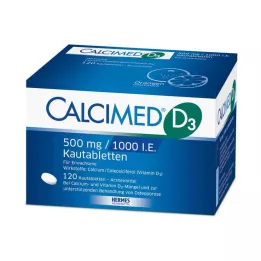 CALCIMED D3 500 mg/1000 I.E. tyggetabletter, 120 kapsler