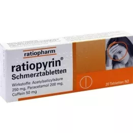 RATIOPYRIN Smertestillende tabletter, 20 stk