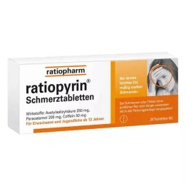 RATIOPYRIN Smertestillende tabletter, 20 stk