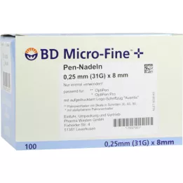 BD MICRO-FINE+ 8 pennenåle 0,25x8 mm, 100 stk