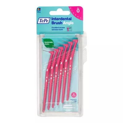 TEPE Interdentalbørste Vinkel 0,4 mm ISO 0 pink, 6 stk