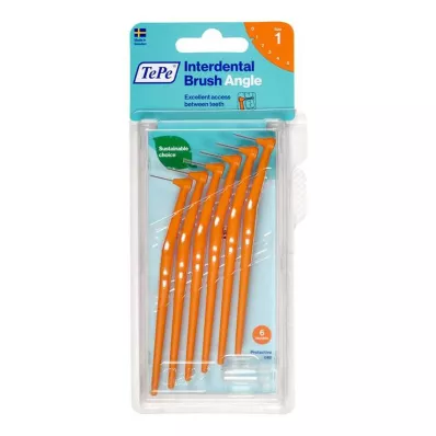 TEPE Interdentalbørste Vinkel 0,45 mm ISO 1 orange, 6 stk