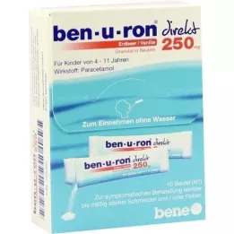 BEN-U-RON direkte 250 mg granulat jordbær/vanilje, 10 stk