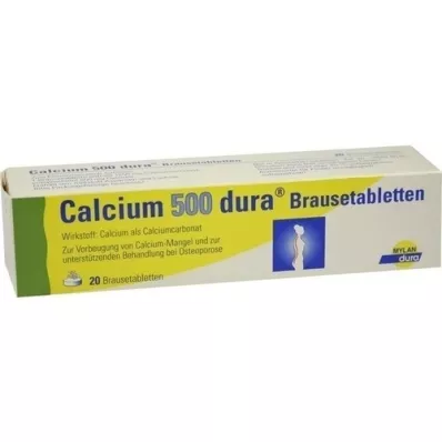 CALCIUM 500 dura brusetabletter, 20 stk