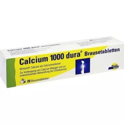 CALCIUM 1000 dura brusetabletter, 20 stk