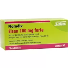 FLORADIX Jern 100 mg forte filmovertrukne tabletter, 50 stk
