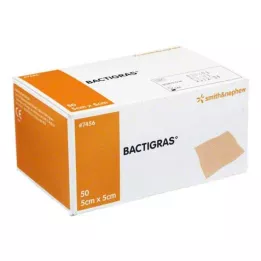 BACTIGRAS Antiseptisk paraffingaze 5x5 cm, 50 stk