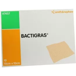 BACTIGRAS Antiseptisk paraffingaze 10x10 cm, 10 stk