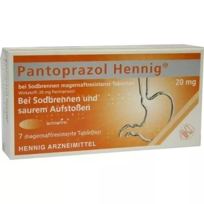 PANTOPRAZOL Hennig mod halsbrand 20 mg msr. tabletter, 7 stk