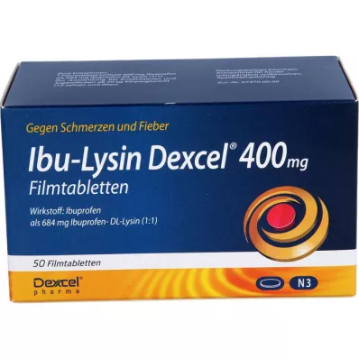 IBU-LYSIN Dexcel 400 mg filmovertrukne tabletter, 50 stk