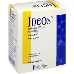 IDEOS 500 mg/400 I.U. tyggetabletter, 90 kapsler