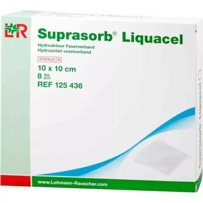 Suprasorb Liquacel Hydroact.fiberstik 10x10 cm (8 stk)