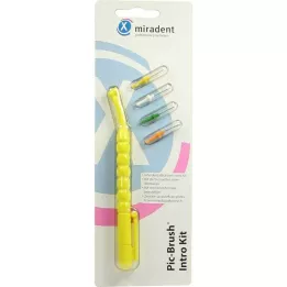PIC BRUSH Intro Kit gul 1 håndtag + 4 børster, 1 P